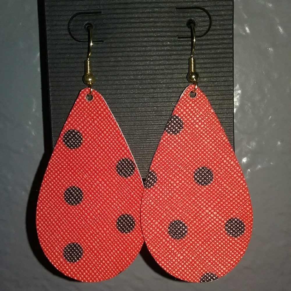 Faux leather earrings